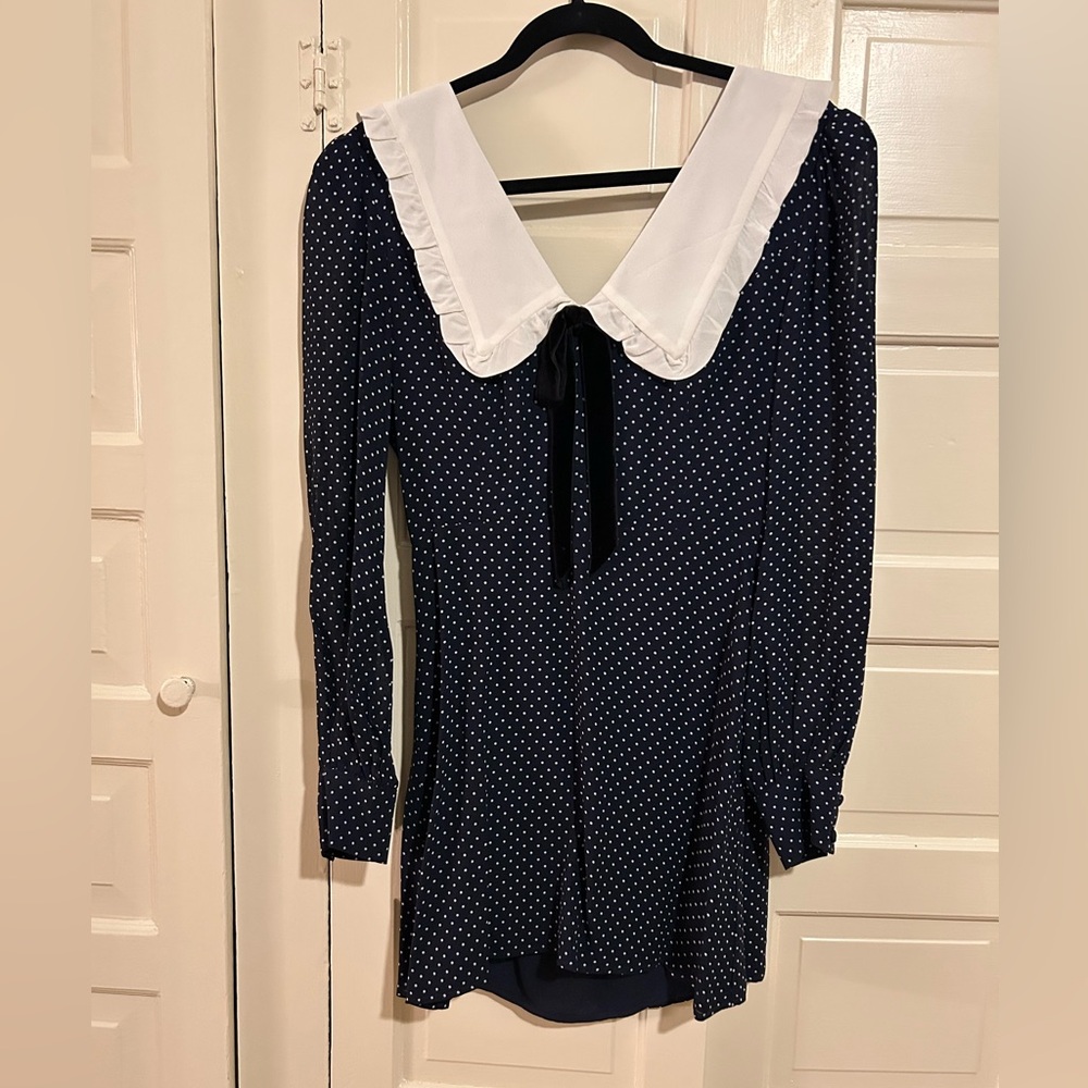 Reformation Edalene Dress Blue - Size 4